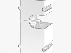 Banco modular de pedra Kelly Wearstler hume Modelo 3D