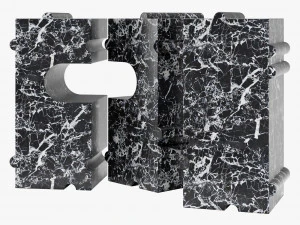 Banco modular de pedra Kelly Wearstler hume Modelo 3D