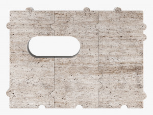 Kelly Wearstler hume modular stone bench 3D मॉडल