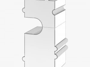 Banco modular de pedra Kelly Wearstler hume Modelo 3D