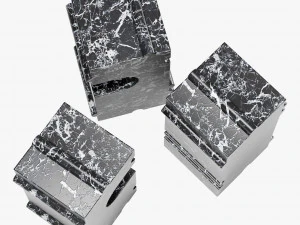 Banco modular de pedra Kelly Wearstler hume Modelo 3D