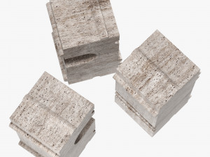 Kelly Wearstler hume modular stone bench 3D मॉडल