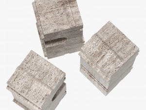 Banco modular de pedra Kelly Wearstler hume Modelo 3D