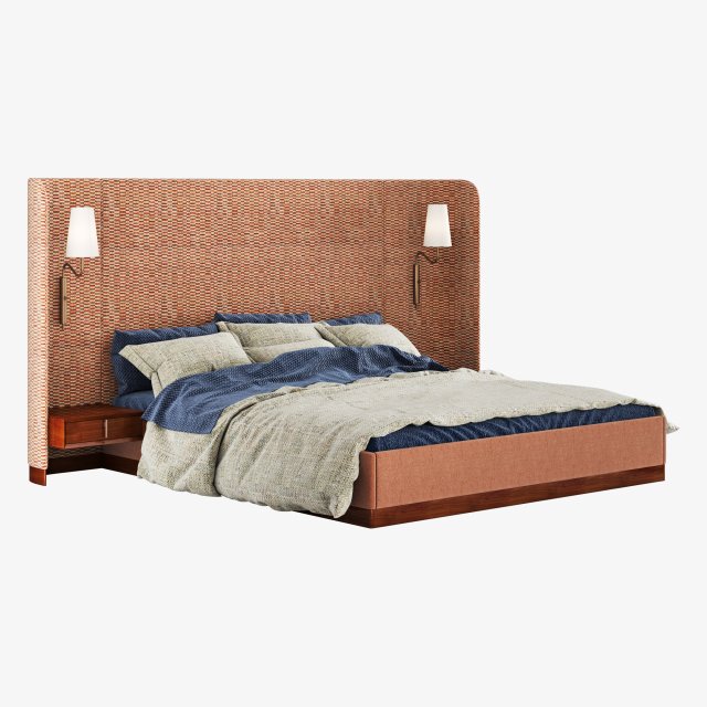 Modern bed 002 3D 모델 .c4d .max .obj .3ds .fbx .stl .blend 