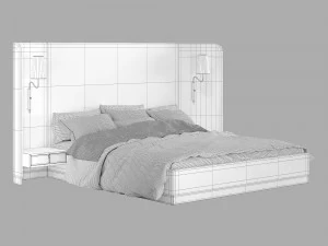 Modern bed 002 3D Model