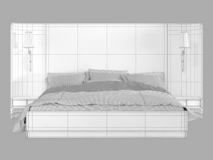 Modern bed 002 3D 모델