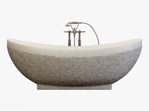 Spiritofstone terrazzo old boat white 3D Model