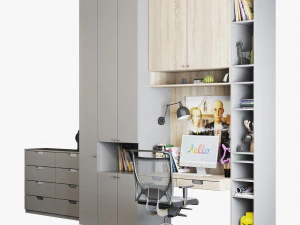 Conjunto de local de trabalho 001 Modelo 3D