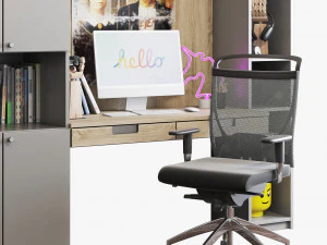 Conjunto de local de trabalho 001 Modelo 3D