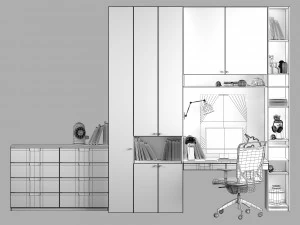 Conjunto de local de trabalho 001 Modelo 3D