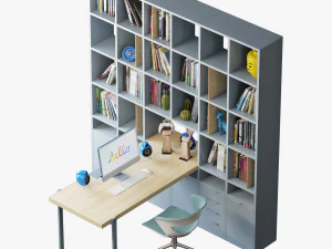 Workplace set 002 3D Model