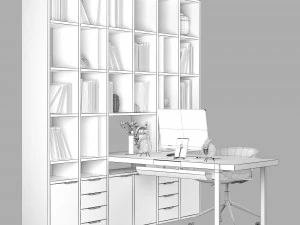 Workplace set 002 3D Model