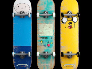 Skateboard cortoon set 3D Model