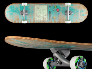 Skateboard cortoon set 3D Model