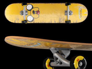 Skateboard cortoon set 3D Model