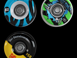 Skateboard cortoon set 3D Model