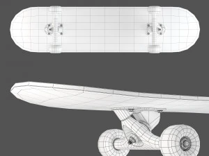 Skateboard cortoon set 3D Model