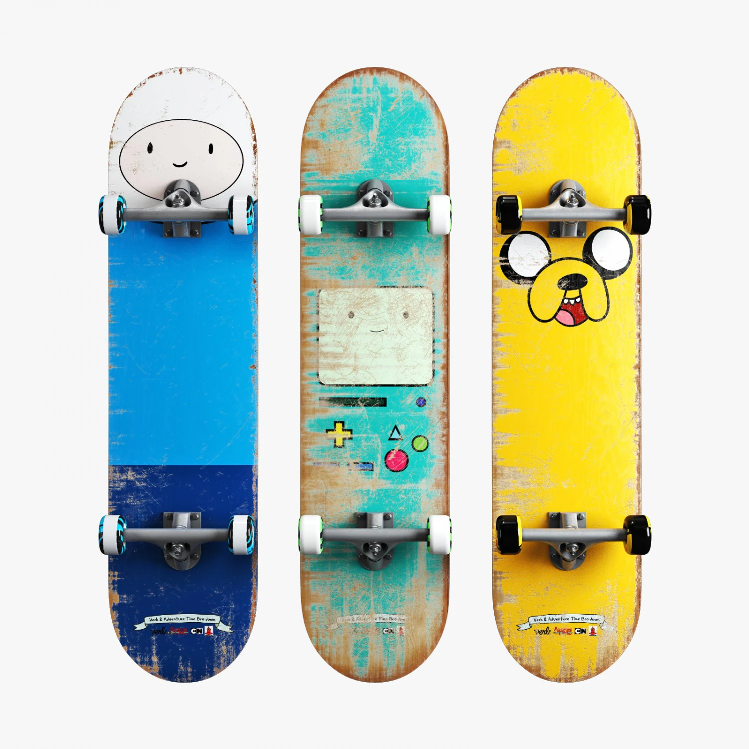 Skateboard cortoon set 3D Model .c4d .max .obj .3ds .fbx .stl .blend 