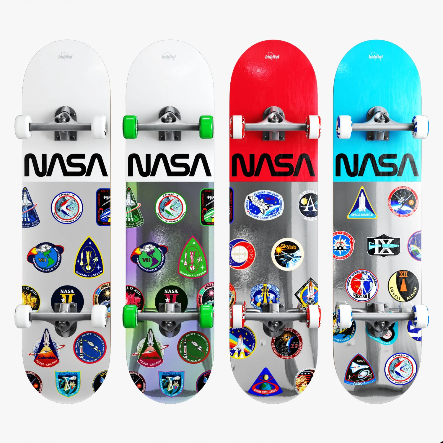 Skateboard NASA set 3D Model .c4d .max .obj .3ds .fbx .stl .blend 
