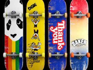 Skateboard set 003 3D 模型