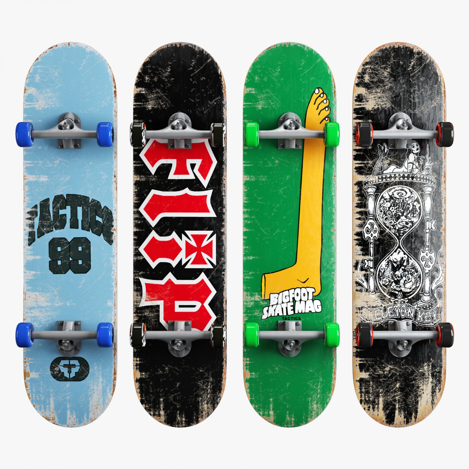 Conjunto de skate 005 Modelo 3D .c4d .max .obj .3ds .fbx .stl .blend 