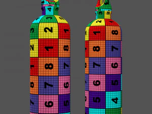 Set decorativo blu Modello 3D