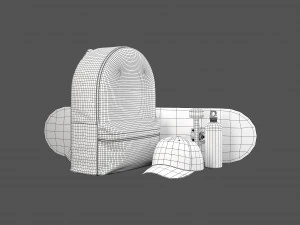 Set decorativo blu Modello 3D