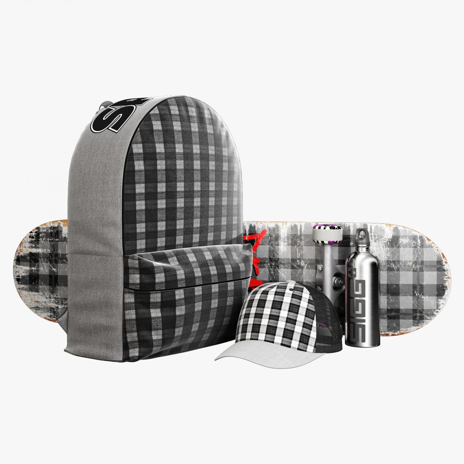 Ensemble d&eacute;coratif gris Modèle 3D .c4d .max .obj .3ds .fbx .stl .blend 