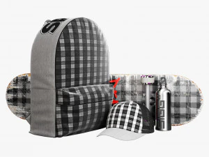 Conjunto decorativo cinza Modelo 3D