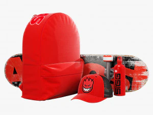 सजावटी सेट लाल 3D मॉडल