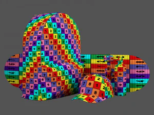 Decorative set red 3D Model
