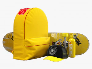 장식 세트 노란색 3D 모델