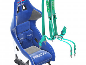 Sparco pro 2000-martini racing-racing seat Model 3D
