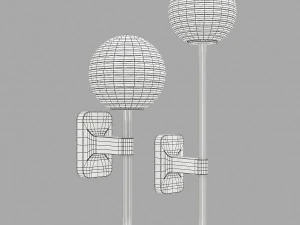 Astroverlichting tacoma enkel-enkel grande geribbeld glas 3D Model