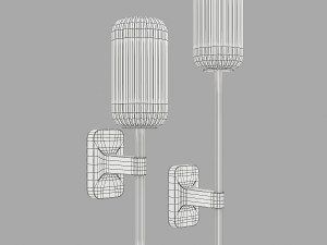 Astro lighting tacoma single-single grande reed ribbed glass 3D Model