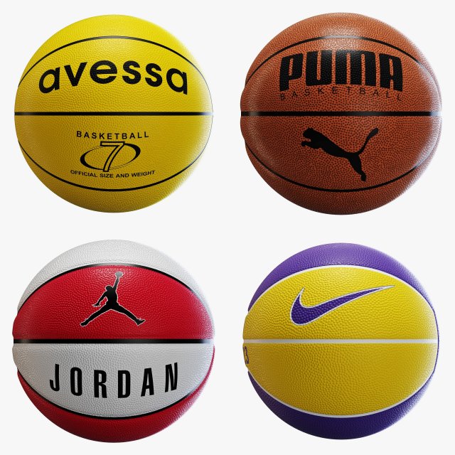 Basketball ball set 001 3D Модель .c4d .max .obj .3ds .fbx .stl .blend 