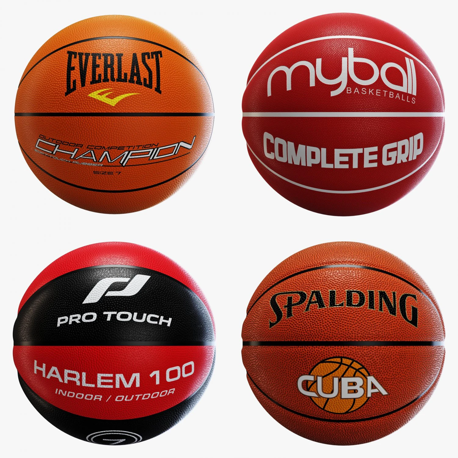 Basketball ball set 002 3D Model .c4d .max .obj .3ds .fbx .stl .blend 