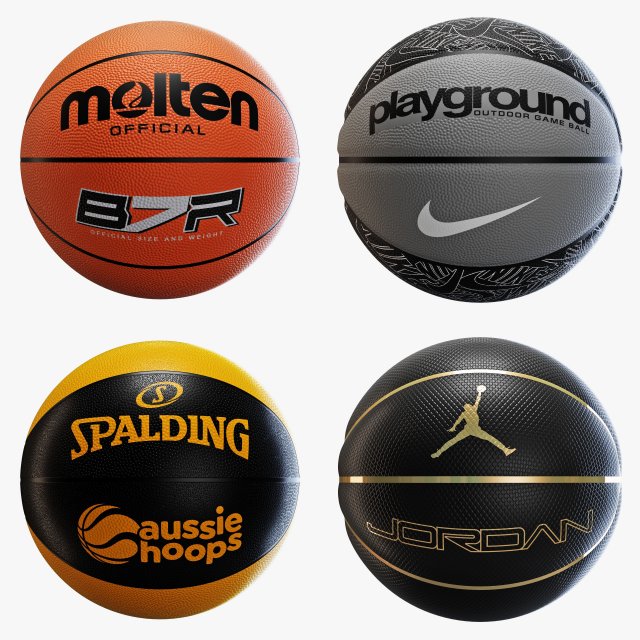 Basketball ball set 005 3D मॉडल .c4d .max .obj .3ds .fbx .stl .blend 