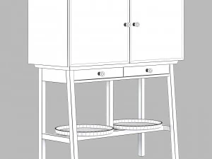 Ernest William Gimson cabinet 3D Model