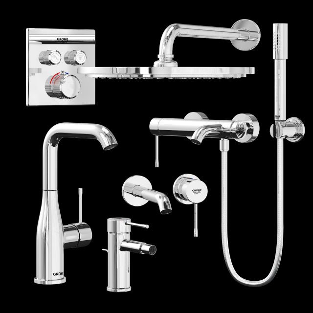 Grohe essence set 001 Modello 3D .c4d .max .obj .3ds .fbx .stl .blend 