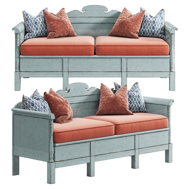 Old bench Model 3D .c4d .max .obj .3ds .fbx .stl .blend 