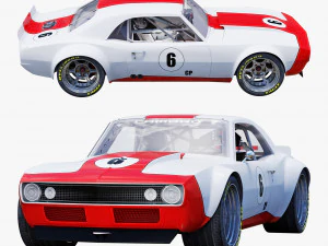 Chevrolet camaro 1967 racing 3D Model
