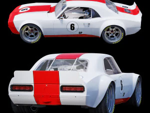 Chevrolet camaro 1967 racing 3D Model