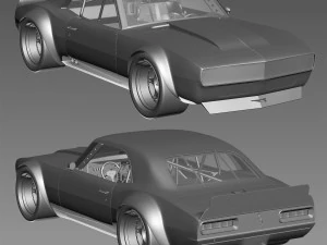 Chevrolet camaro 1967 racing 3D Model