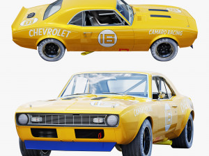 Chevrolet camaro 1968 racing 3D Model