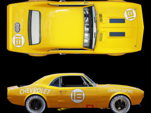 Chevrolet camaro 1968 racing 3D Model