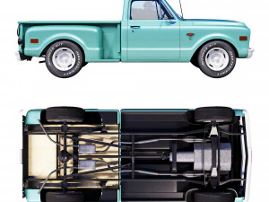 Chevrolet C10 1968 short bed 3D Model