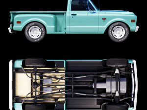 Chevrolet C10 1968 short bed 3D Model