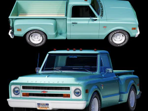 Chevrolet C10 1968 short bed 3D Model