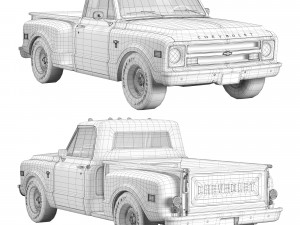 Chevrolet C10 1968 short bed Model 3D